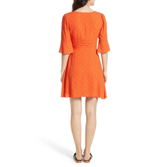 Free People | All Yours Polka Dot Dress Womens Size 4 Red Mini Fit Flare - Picture 3 of 11